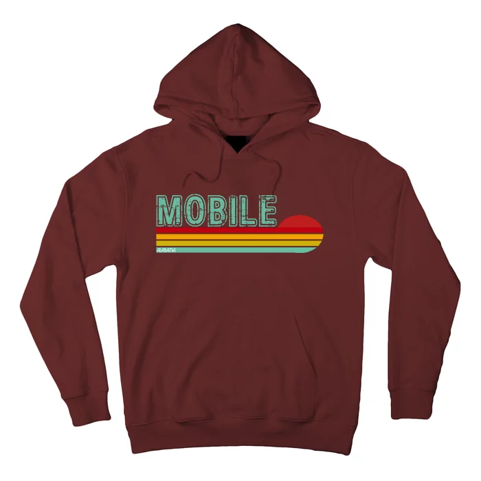 Mobile Alabama Retro Sunset Hoodie