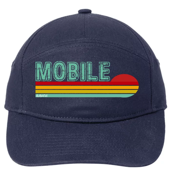 Mobile Alabama Retro Sunset 7-Panel Snapback Hat