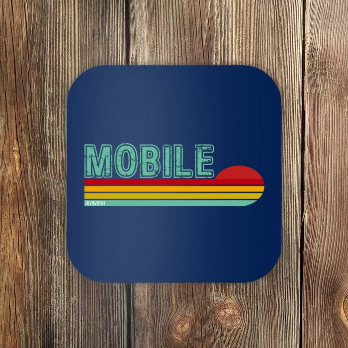 Mobile Alabama Retro Sunset Coaster