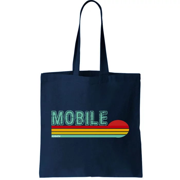 Mobile Alabama Retro Sunset Tote Bag