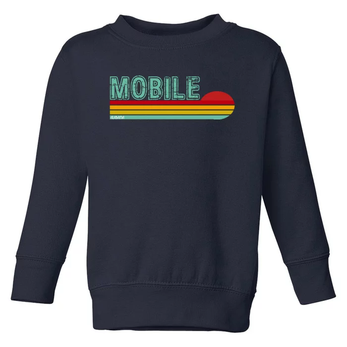 Mobile Alabama Retro Sunset Toddler Sweatshirt