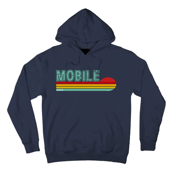 Mobile Alabama Retro Sunset Tall Hoodie