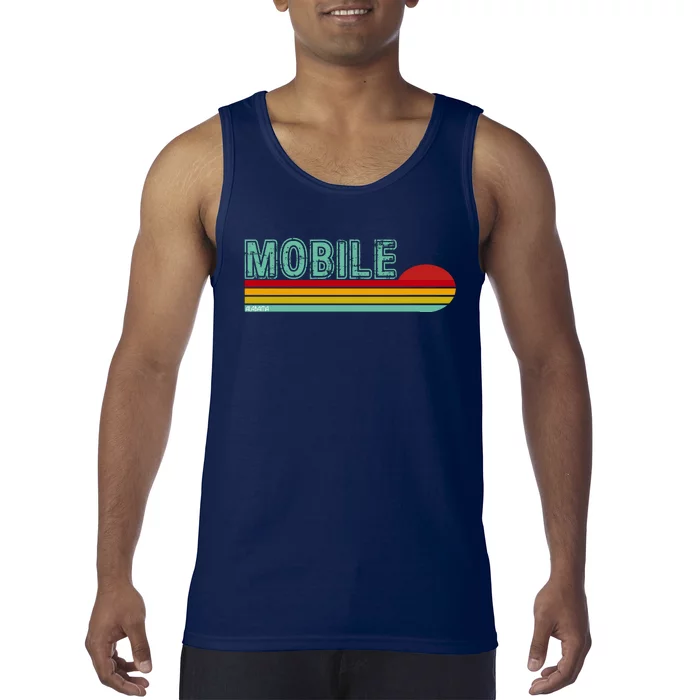 Mobile Alabama Retro Sunset Tank Top