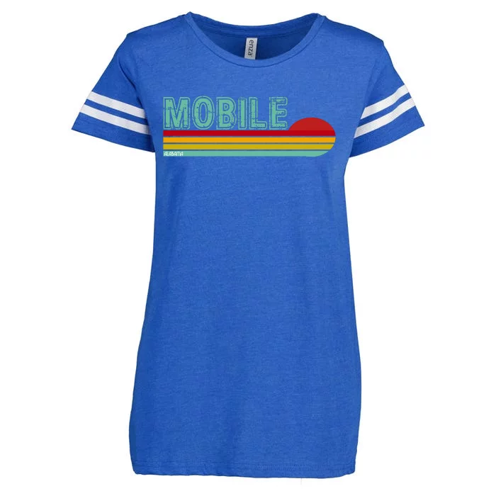 Mobile Alabama Retro Sunset Enza Ladies Jersey Football T-Shirt