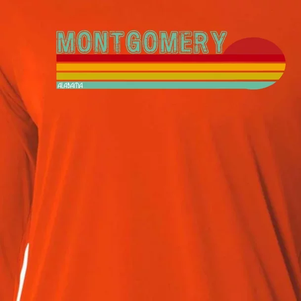 Montgomery Alabama Retro Sunset Cooling Performance Long Sleeve Crew