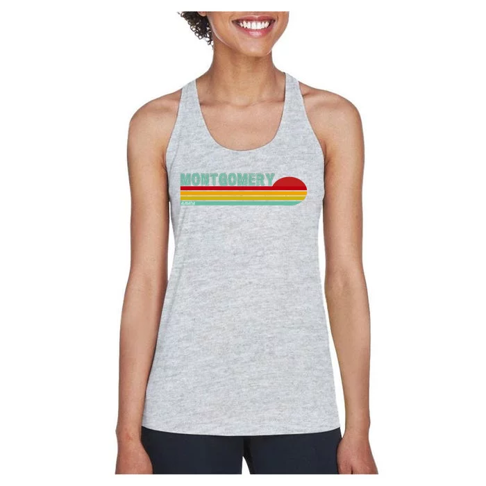 Montgomery Alabama Retro Sunset Women's Racerback Tank