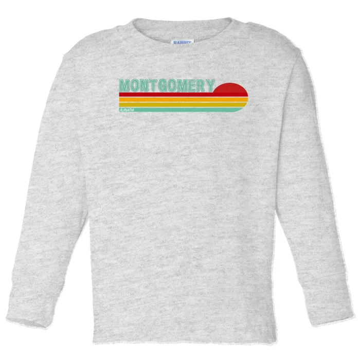 Montgomery Alabama Retro Sunset Toddler Long Sleeve Shirt