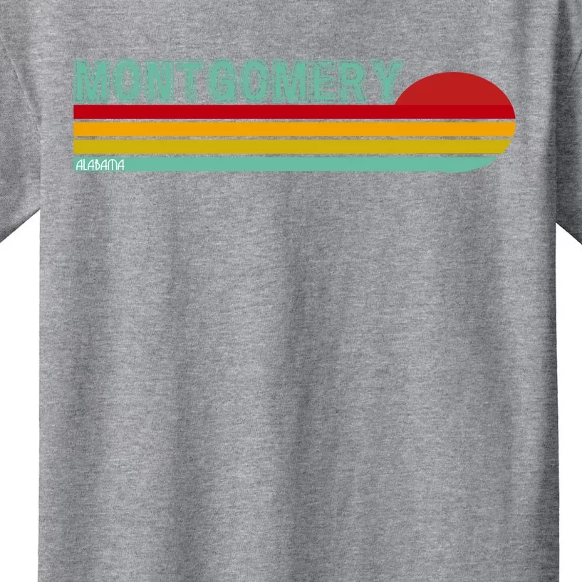 Montgomery Alabama Retro Sunset Kids T-Shirt