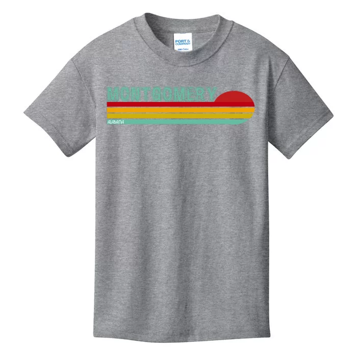 Montgomery Alabama Retro Sunset Kids T-Shirt