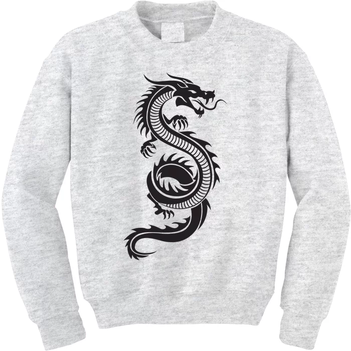 Martial Arts Red Chinese Firedrake Dragon Print Art Kids Sweatshirt