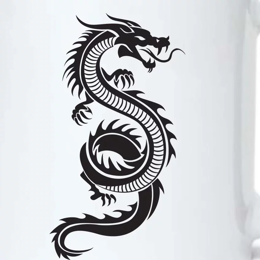 Martial Arts Red Chinese Firedrake Dragon Print Art Black Color Changing Mug