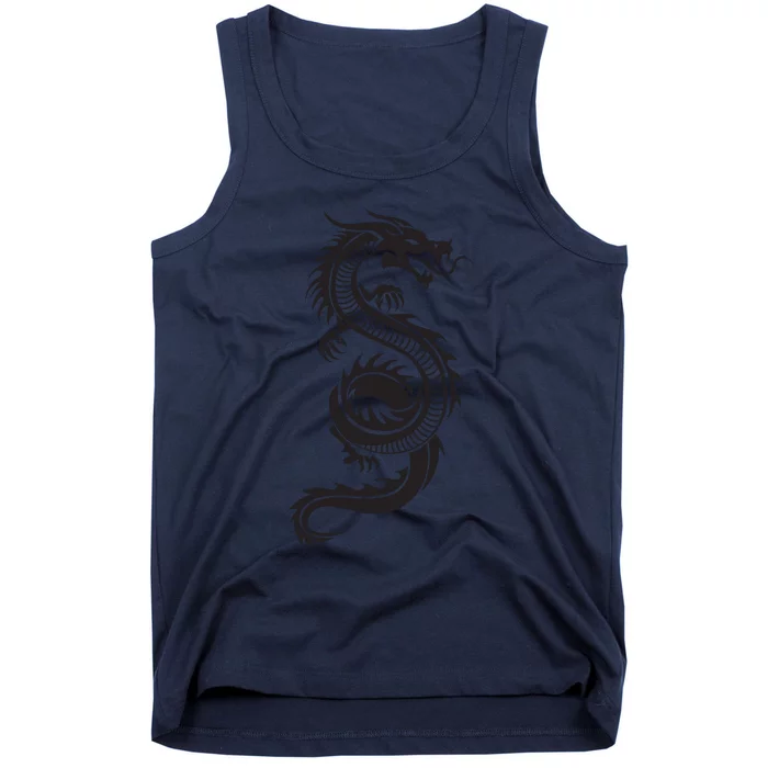 Martial Arts Red Chinese Firedrake Dragon Print Art Tank Top