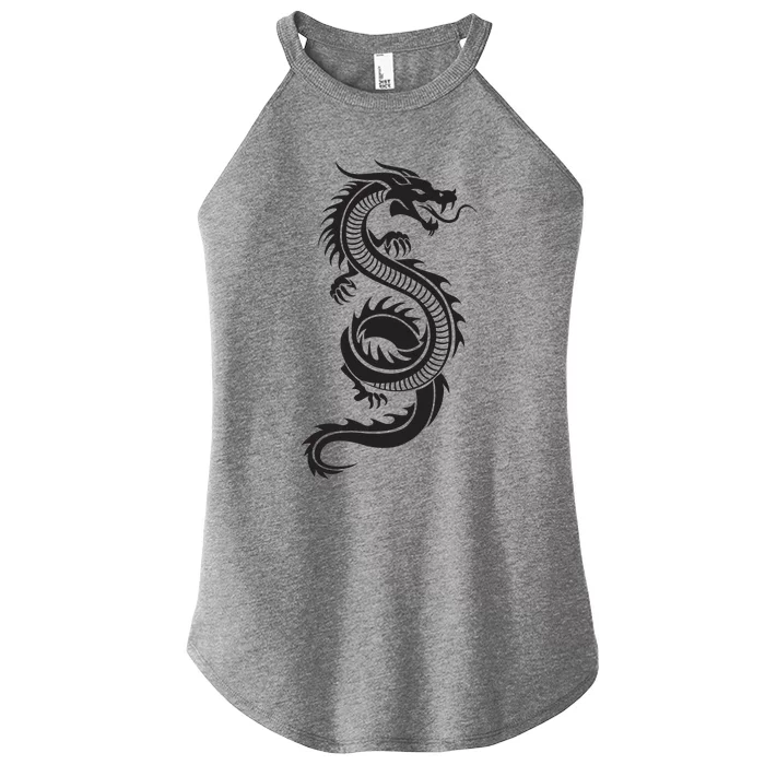 Martial Arts Red Chinese Firedrake Dragon Print Art Women’s Perfect Tri Rocker Tank