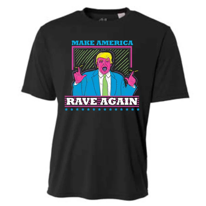 Make America Rave Again Funny Trump Edm Cooling Performance Crew T-Shirt