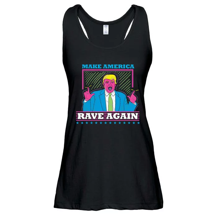 Make America Rave Again Funny Trump Edm Ladies Essential Flowy Tank