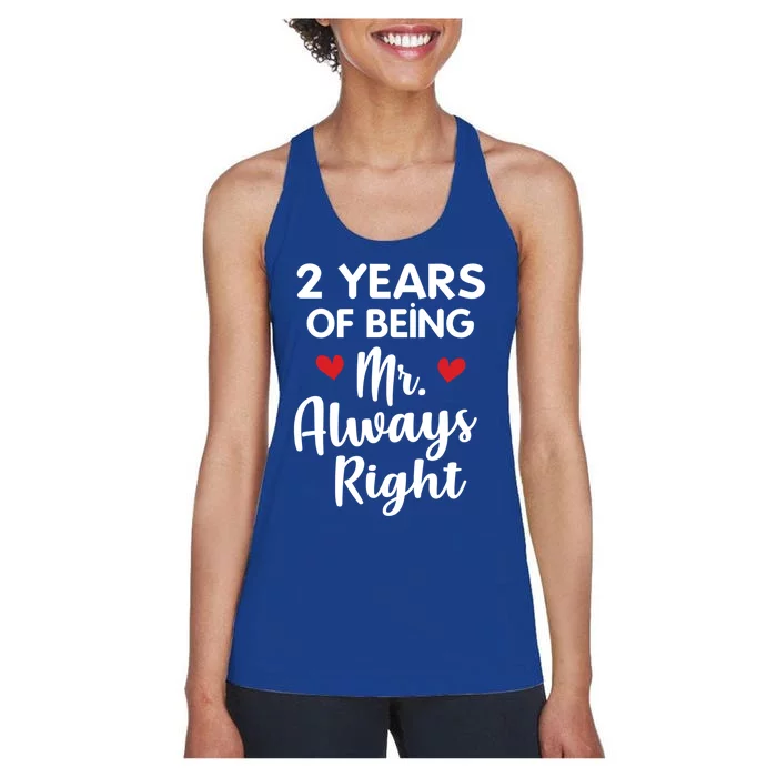 Mr Always Right 2nd Wedding Anniversary Gift For Husband Gift Women's Racerback Tank