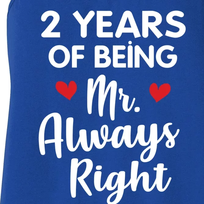 Mr Always Right 2nd Wedding Anniversary Gift For Husband Gift Women's Racerback Tank