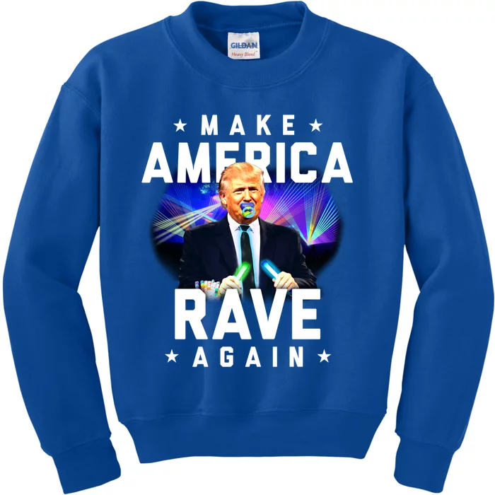 Make America Rave Again Funny Trump Festival Gift Kids Sweatshirt