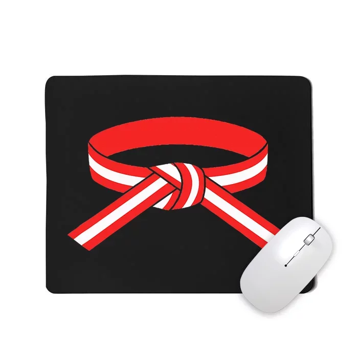 Martial Arts Red Belt With White Stripe Mousepad