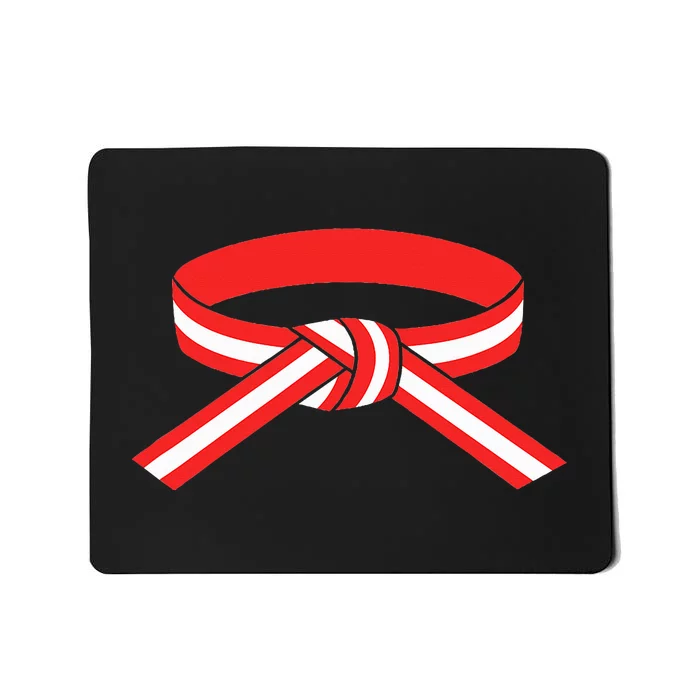 Martial Arts Red Belt With White Stripe Mousepad