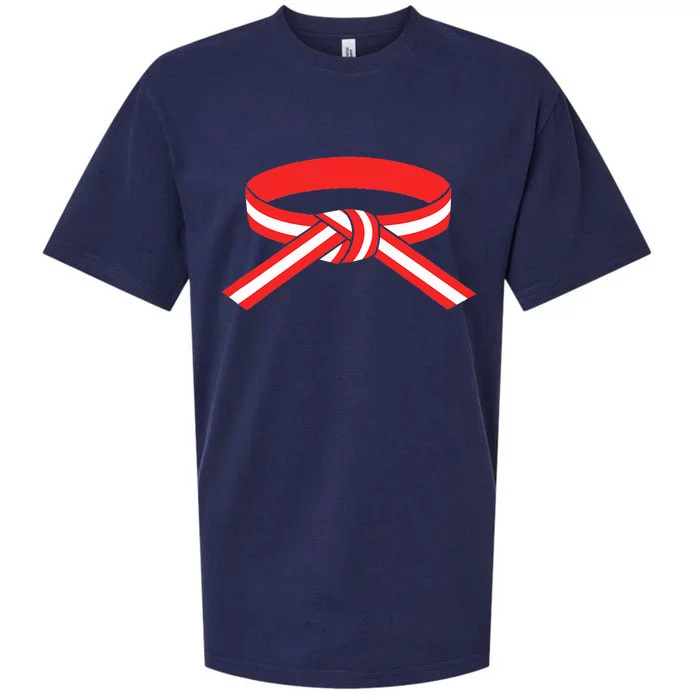 Martial Arts Red Belt With White Stripe Sueded Cloud Jersey T-Shirt