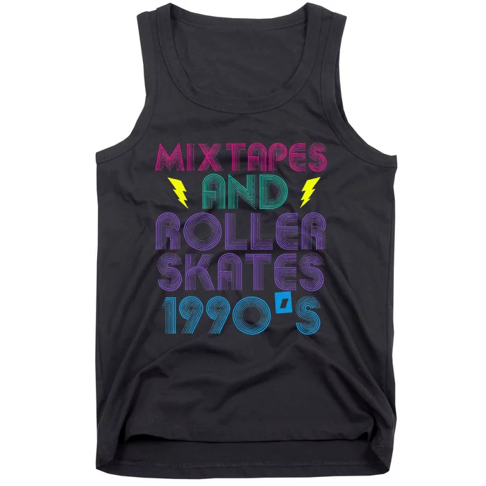 Mixtapes And Roller Skates 90s Cassettes Era Music Funny Tank Top