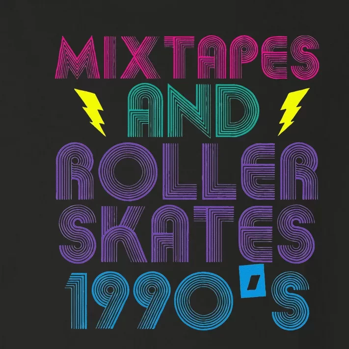 Mixtapes And Roller Skates 90s Cassettes Era Music Funny Toddler Long Sleeve Shirt