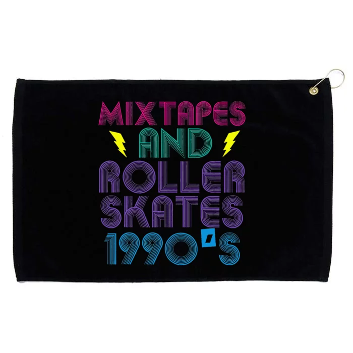 Mixtapes And Roller Skates 90s Cassettes Era Music Funny Grommeted Golf Towel