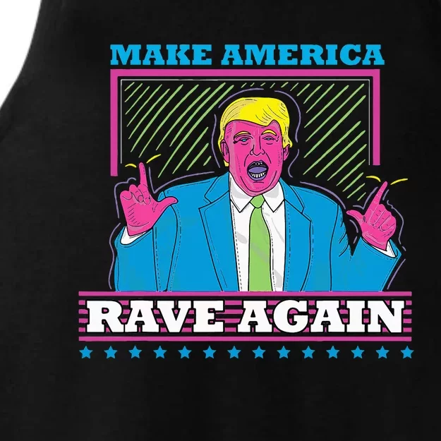 Make America Rave Again Funny Trump Edm Ladies Tri-Blend Wicking Tank