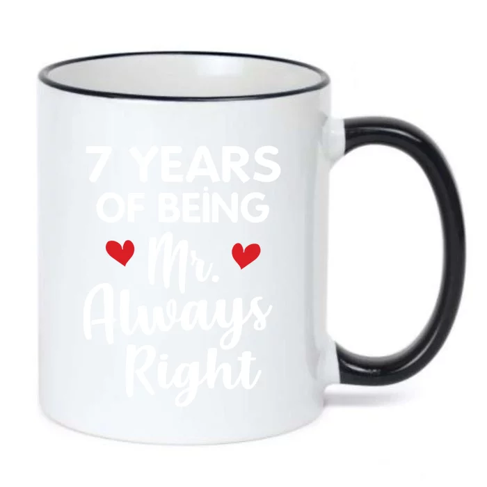 Mr Always Right 7th Wedding Anniversary Gift For Husband Cool Gift Black Color Changing Mug