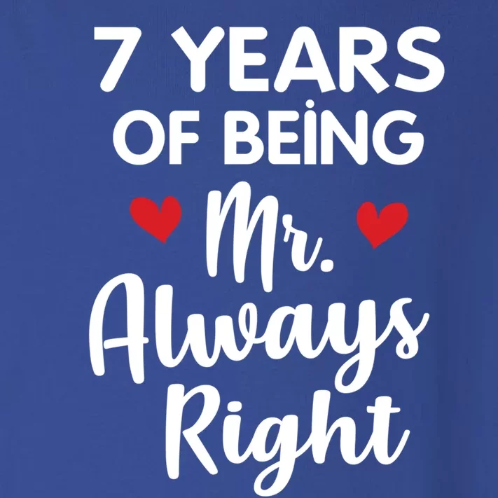 Mr Always Right 7th Wedding Anniversary Gift For Husband Cool Gift Toddler Long Sleeve Shirt