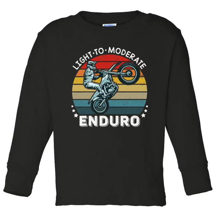 Motorcycle Adventure Rider Funny Light To Moderate Enduro Toddler Long Sleeve Shirt