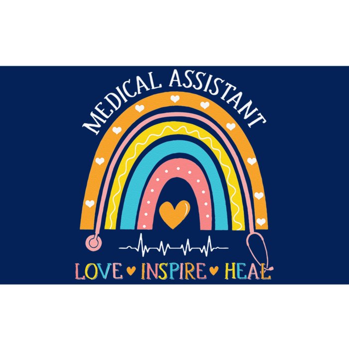 Medical Assistant Rainbow Love Inspire Nursing Nurses Week Bumper Sticker