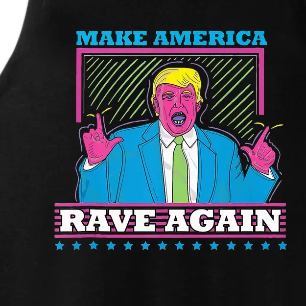 Make America Rave Again Funny Dj Edm Electro Ladies Tri-Blend Wicking Tank