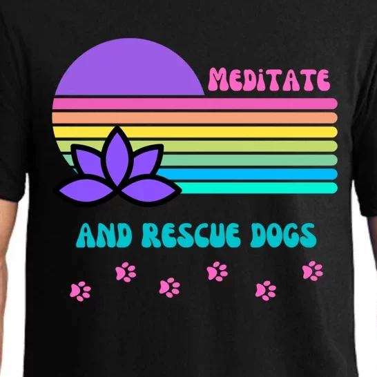 Meditate And Rescue Dogs S Yoga Fur Mama Funny Cute Gift Pajama Set