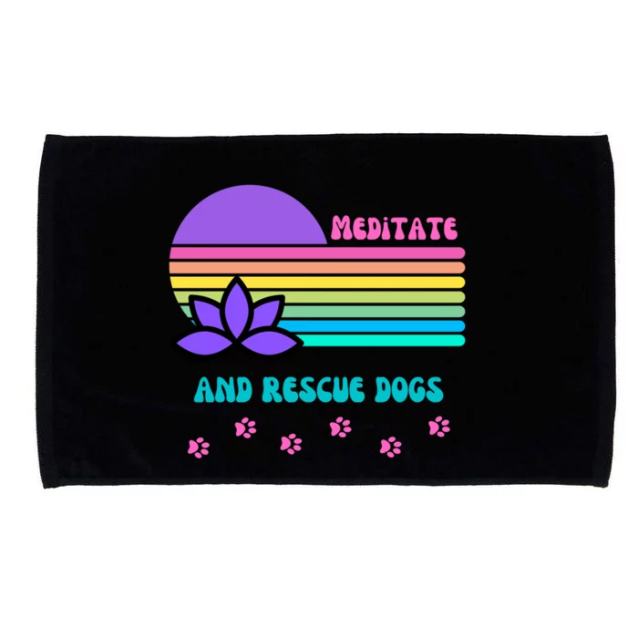 Meditate And Rescue Dogs S Yoga Fur Mama Funny Cute Gift Microfiber Hand Towel