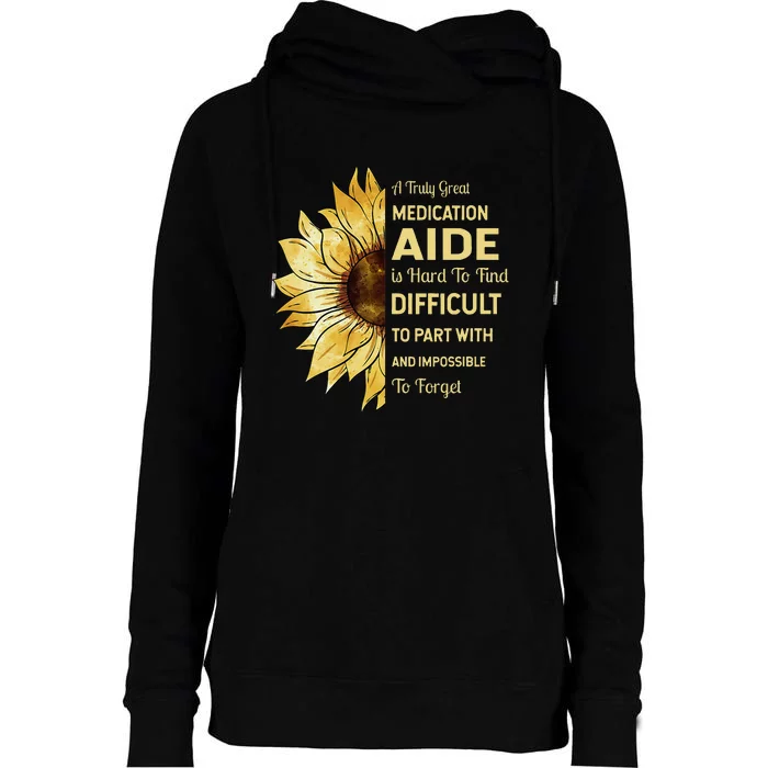 Medication Aide Retirement Womens Funnel Neck Pullover Hood