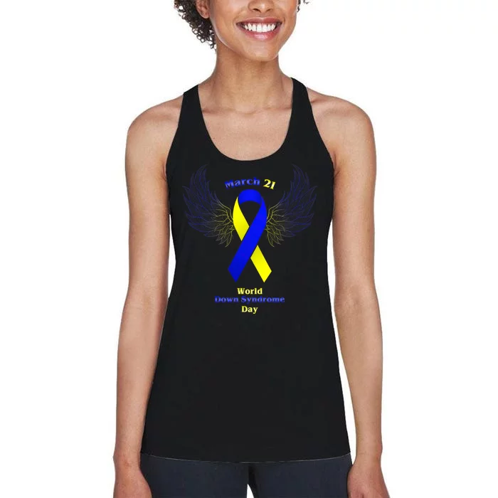 March 21 World Down Syndrome Day Women's Racerback Tank