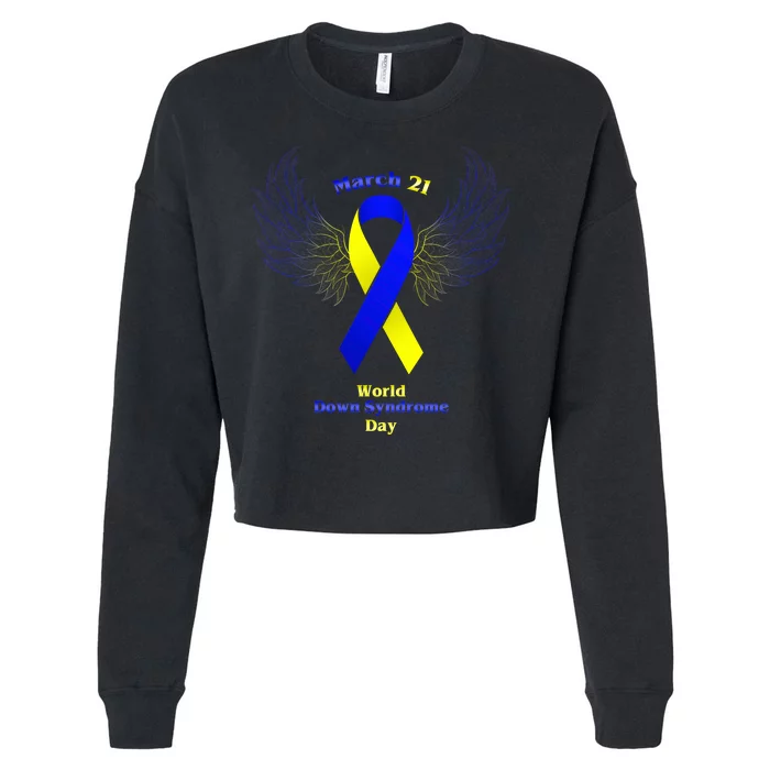 March 21 World Down Syndrome Day Cropped Pullover Crew