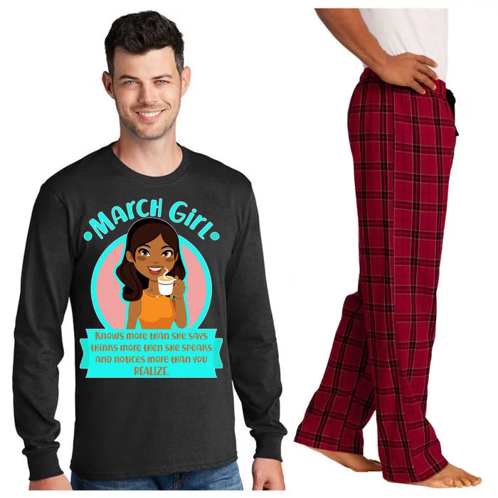 March Birthday Girl Knows More Than You Realize Long Sleeve Pajama Set