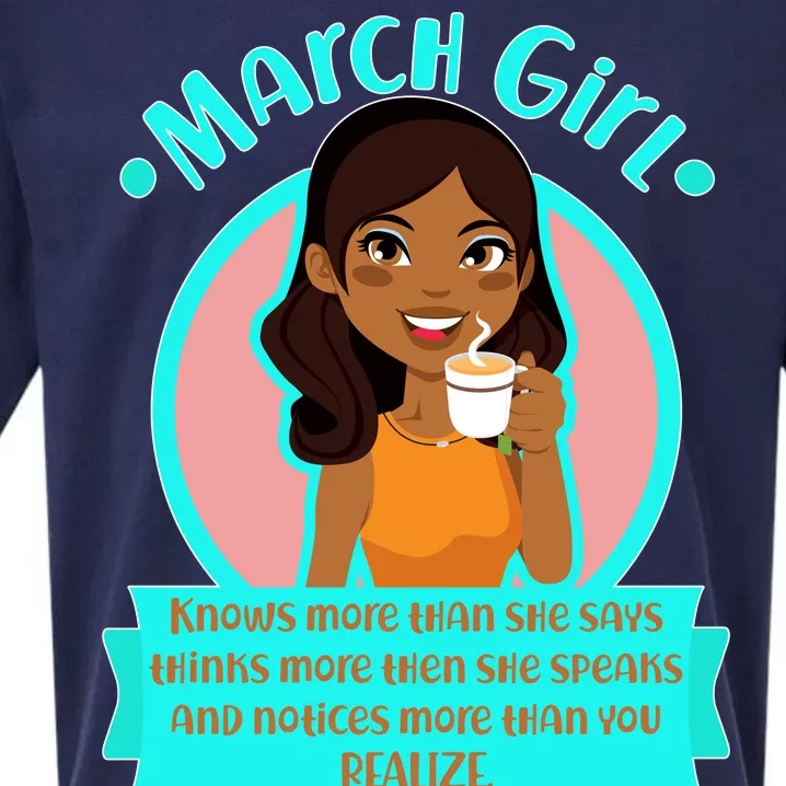 March Birthday Girl Knows More Than You Realize Sueded Cloud Jersey T-Shirt