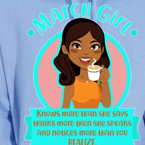 March Birthday Girl Knows More Than You Realize Unisex Surf Hoodie