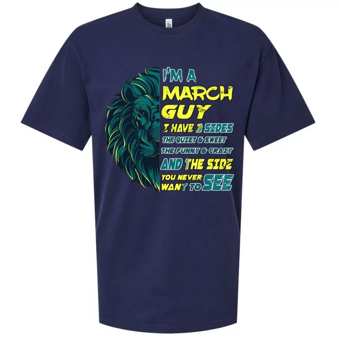 March Birthday Guy Has 3 Sides Sweet Funny Crazy Sueded Cloud Jersey T-Shirt