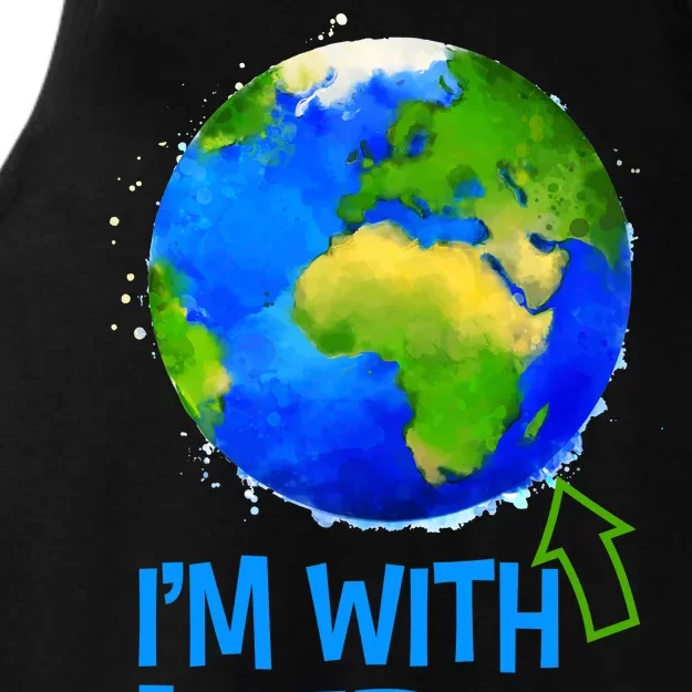 March For Science I'm With Her Earth Globe Scientists Ladies Tri-Blend Wicking Tank