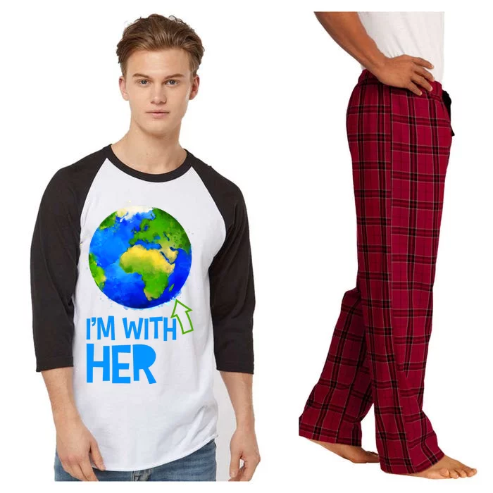 March For Science I'm With Her Earth Globe Scientists Raglan Sleeve Pajama Set