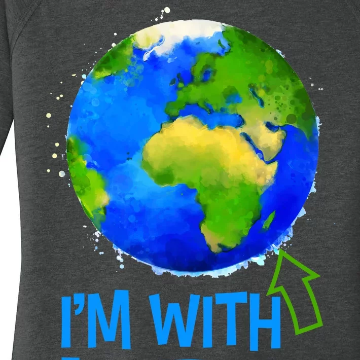 March For Science I'm With Her Earth Globe Scientists Women's Perfect Tri Tunic Long Sleeve Shirt