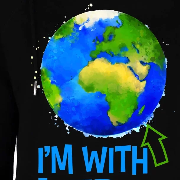 March For Science I'm With Her Earth Globe Scientists Womens Funnel Neck Pullover Hood