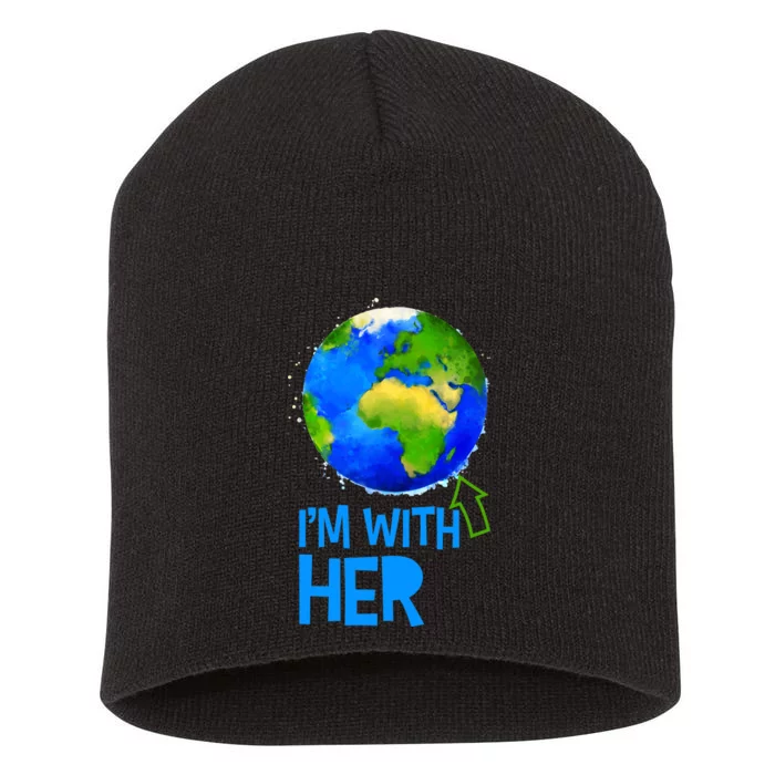 March For Science I'm With Her Earth Globe Scientists Short Acrylic Beanie