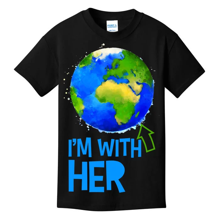 March For Science I'm With Her Earth Globe Scientists Kids T-Shirt