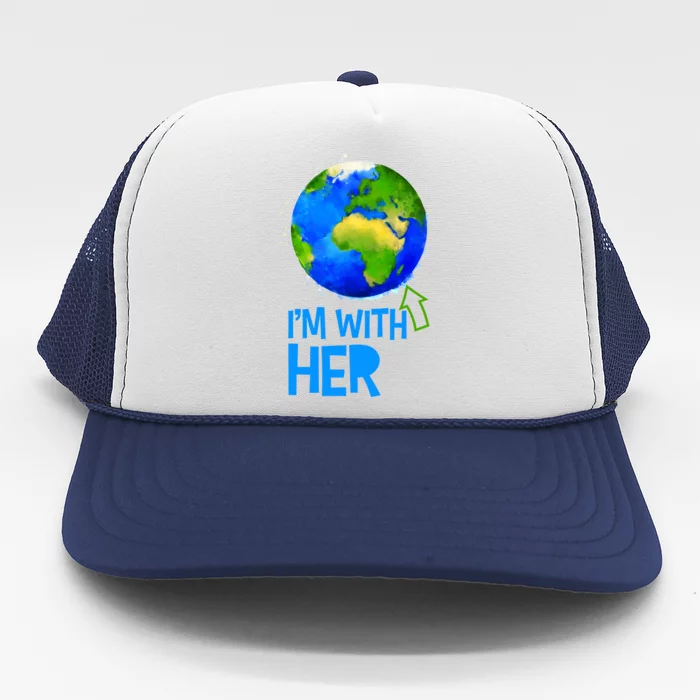 March For Science I'm With Her Earth Globe Scientists Trucker Hat